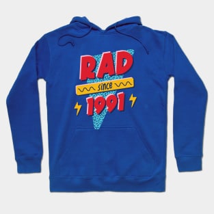 Rad Since 1991 // Retro Memphis Style 90s Nostalgia Hoodie